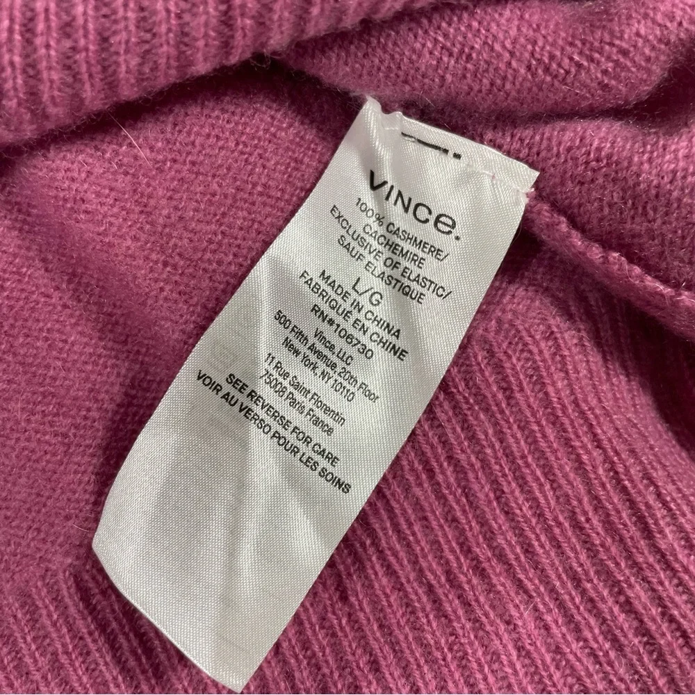 VINCE Cashmere Sweater - Soft, Gorgeous Tea Berry Color-way - Women’s Size XL - Picture 5 of 9